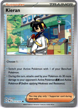 Pokemon TCG Kieran Poke Ball 113/131 Prismatic Evolutions Holo Rare Near Mint - Image 1