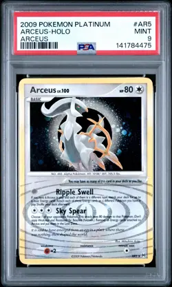 2009 Pokemon Platinum Arceus LV. 100 AR5 Holo Rare PSA 9 MINT - Image 1