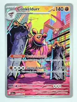 Conkeldurr 127/086 Sv: Black Bolt Illustration Rare Holo Pokemon TCG Secret NM+ - Image 1