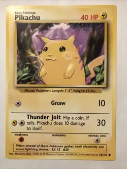 Pikachu Jumbo Promo Pl 58/102 1999-2000 Base Set Not For Play Use Pokemon - Image 1