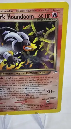 Pokemon Dark Houndoom 7/105 Neo Destiny 1st Edition Holo Rare Pokemon TCG MP - Image 3