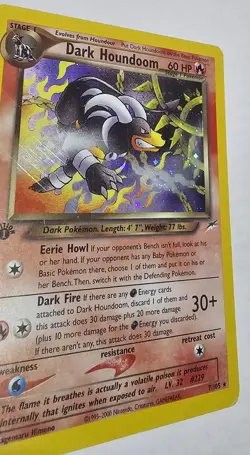 Pokemon Dark Houndoom 7/105 Neo Destiny 1st Edition Holo Rare Pokemon TCG MP - Image 4