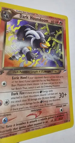 Pokemon Dark Houndoom 7/105 Neo Destiny 1st Edition Holo Rare Pokemon TCG MP - Image 5