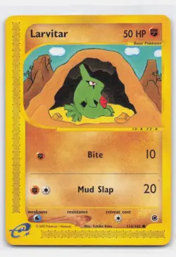 LARVITAR 116/165 COMMON EXPEDITION BASE SET POKEMON - Image 1
