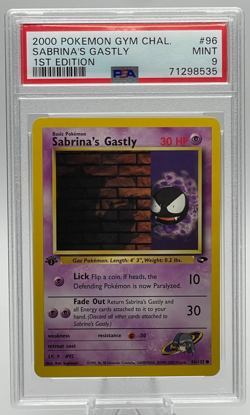 2000 POKEMON GYM CHALLENGE #96 SABRINA'S GASTLY 1ST EDITION PSA 9 MINT - Image 1