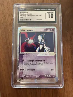 Pokemon Mewtwo ex EX Ruby & Sapphire Holo Ultra Rare #101 CGC 10 GEM MINT - Image 1