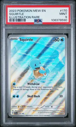 2023 Pokemon SV 151 Squirtle #170 Illustration Rare PSA 9 MINT - Image 1