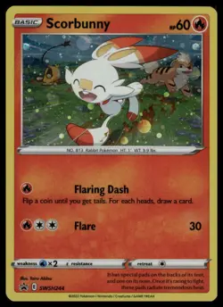 Scorbunny #SWSH244 SWSH: Sword & Shield Promo Cards Cosmic Holo Pokemon - Image 1