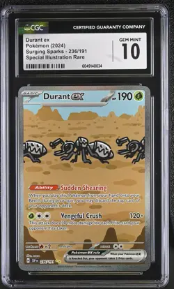 CGC 10 Pokemon Surging Sparks #236/191 Durant ex Special Illustration Rare Holo - Image 1