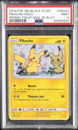2019 POKEMON SM BLACK STAR PROMO TEAM UP SINGLE PACK BLISTERS PIKACHU-HOLO PSA 9 - Image 1