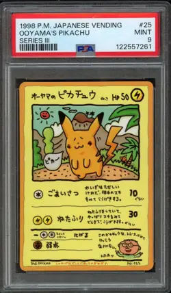 1998 Pokemon Japanese Vending Series III Ooyama's Pikachu 25 PSA 9 Mint - Image 1