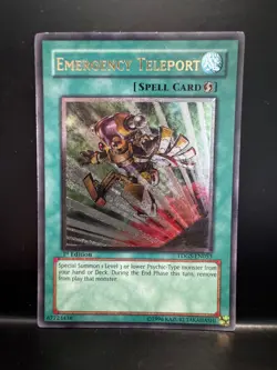 Yu-Gi-Oh! YuGiOh Emergency Teleport TDGS-EN053 Ultimate Rare 1st Ed LP - Image 1