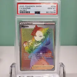 PSA 10 Marnie 2020 Pokemon Sword & Shield 208/202 Secret Full Art GEM MINT - Image 1