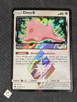 Ditto (Prism) 154/214 - Lost Thunder Holo Rare Pokemon TCG NM - Image 1