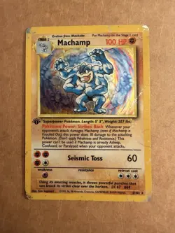 Pokemon TCG Machamp Base Set 1st Edition 8/102 Holo Rare DMG - Image 1