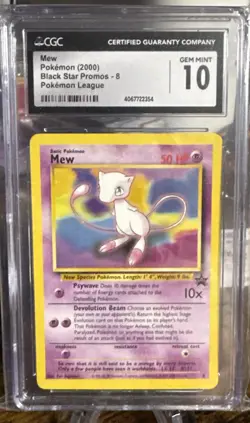 Pokemon 2000 Mew #8 Black Star Promos CGC 10 Gem Mint Promo - Image 1