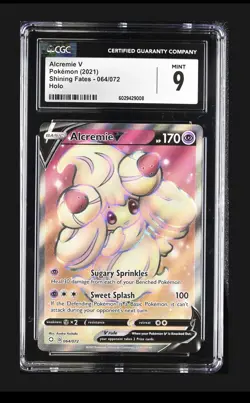 Alcremie V (Full Art) 064/072 Shining Fates Holo - CGC 9 MINT - Image 1