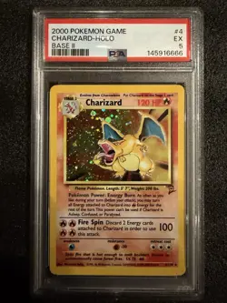 1999 Pokemon Base Set 2 Charizard Holo Rare Vintage PSA 5 Clean Cheap No Reserve - Image 1