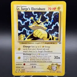 Pokemon TCG Lt. Surge's Electabuzz 6/132 Gym Heroes Holo Rare MP - Image 1