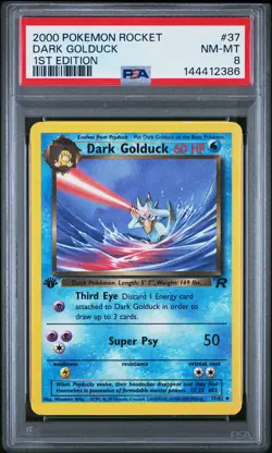 2000 POKEMON ROCKET 1ST EDITION #37 DARK GOLDUCK PSA 8 - Image 1