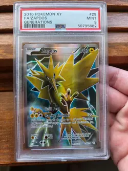 2016 POKEMON XY GENERATIONS 29/83 ZAPDOS FULL ART ULTRA RARE PSA 9 ENGLISH - Image 1
