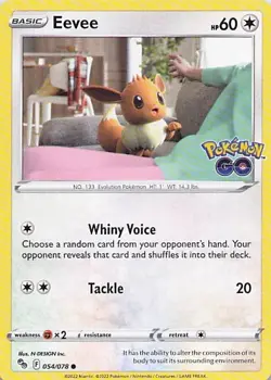 Eevee Normal Common Pokemon GO 054/078 NM - Image 1