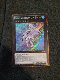 Yugioh Number 21: Frozen Lady Justice PGL2-EN018 Gold Secret Rare 1st Edition - Image 1