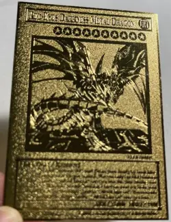 Yu-Gi-Oh Red-eyes Darkness Metal Dragon English Golden Metal Card Custom Made - Image 1