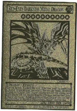 Yu-Gi-Oh Red-eyes Darkness Metal Dragon English Golden Metal Card Custom Made - Image 2