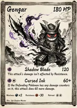 Pokemon Sumi-e Bushin Series Card Lot Pikachu Gengar Mew Samurai Art Style - Image 3