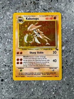 Pokemon TCG Cards Kabutops 9/62 Fossil Holo Rare NM - Image 1