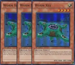 Yugioh - Worm Xex x 3 - 1st Edition Super Rare NM - Free Holo Card - Image 1