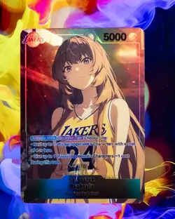 Raphtalia Waifu LA Lakers Custom TCG Flash Gold Holo Foil Card Anime - Image 1