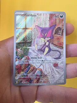 Purrloin 136/086 Illustration Rare White Flare Pokemon Near Mint Fresh Card - Image 1