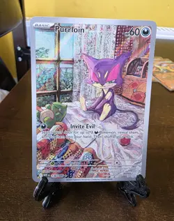 Purrloin 136/086 Illustration Rare White Flare Pokemon Near Mint Fresh Card - Image 3