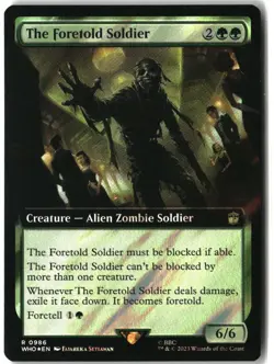 MTG The Foretold Soldier (Extended Art) (Surge Foil) [WHO - 986] LP 2-65 - Image 1