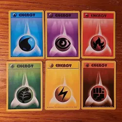 Base Set Pokemon Energy Cards WOTC Lot of 6 MP - Image 1