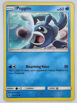 Popplio 64/214 Pokemon - Sun & Moon Lost Thunder MP - Image 1