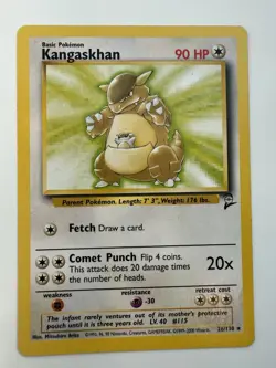 Pokemon Card Kangaskhan 26/130 Base Set 2 Non-Holo Rare, WOTC 1999-2000 LP - Image 1
