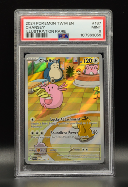 Chansey Twilight Masquerade #187/167 Illustration Rare Pokemon PSA 9 MINT 2024 - Image 1