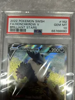 Pokemon Honchkrow V Brilliant Stars Full Alt Art #162 PSA 10 Gem Mint - Image 2