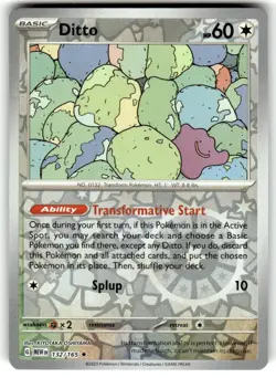 Pokemon TCG Pokemon Ditto 132/165 NM Rare Reverse Holo - Image 1