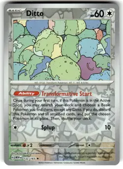 Pokemon TCG Pokemon Ditto 132/165 NM Rare Reverse Holo - Image 1