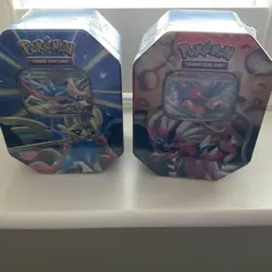 Pokemon Slashing Legends EX Tins Zacian Koraidon Sealed Tins, Set of 2 - Image 1