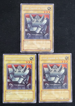 3 x YuGiOh Rare Giant Soldier of Stone LOB-068 Vintage Unlimited MP/LP - Image 1