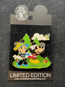 Disney Pin - WDW Spring 2006 Mickey and Minnie Bird Watching Binoculars 46961 LE - Image 1