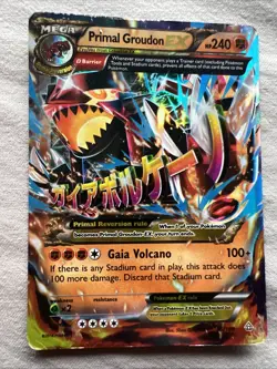 Pokemon Mega Primal Groudon EX Card XY Primal Clash 86/160 Jumbo - Image 1