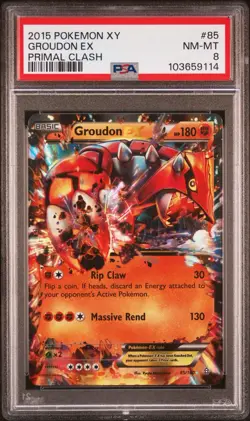 GROUDON EX 85/160 PSA 8 XY PRIMAL CLASH POKEMON CARD ENGLISH - Image 1