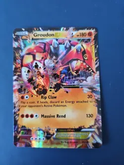 Pokemon Groudon TCG Primal Clash Holo Card 85/160 EX Rare - Image 1