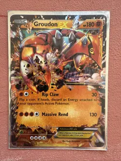 Pokemon Groudon TCG EX Primal Clash Holo Half Art Rare Card 85/160 LP Condition - Image 1